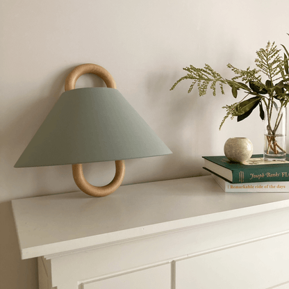 Modern Original Solid Wood Pleated Semi-Circle 1-Light Wall Sconce Lamp