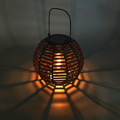 Contemporary Creative Round Iron Plastic Solar LED Table Lamp For Living Room