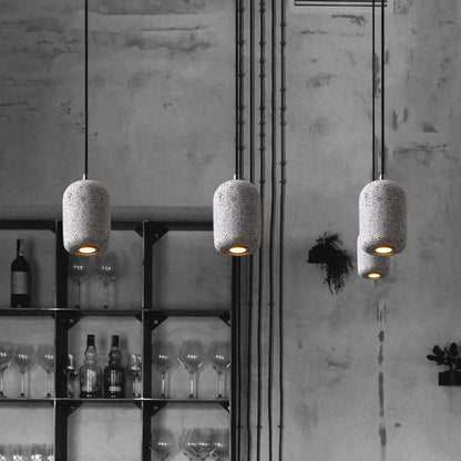 Scandinavian Industrial Minimalist Cylindrical Cement LED Pendant Light