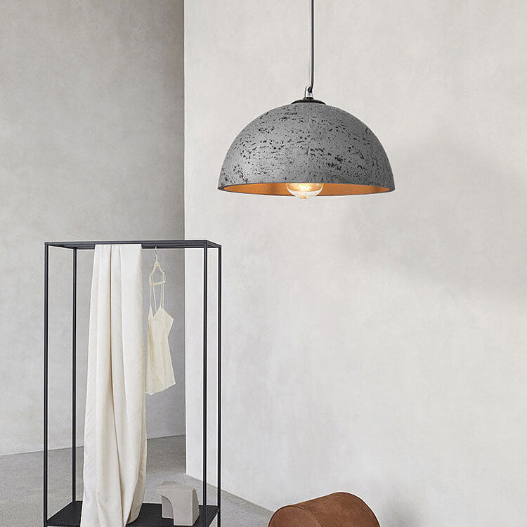 Minimalist Resin Round Dome Hand Sculpted 1-Light Pendant Light