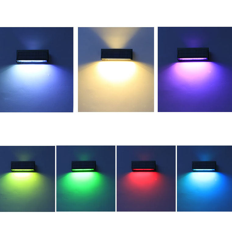 Outdoor Solar Waterproof Rectangular Slant LED Patio Wall Sconce Lamp