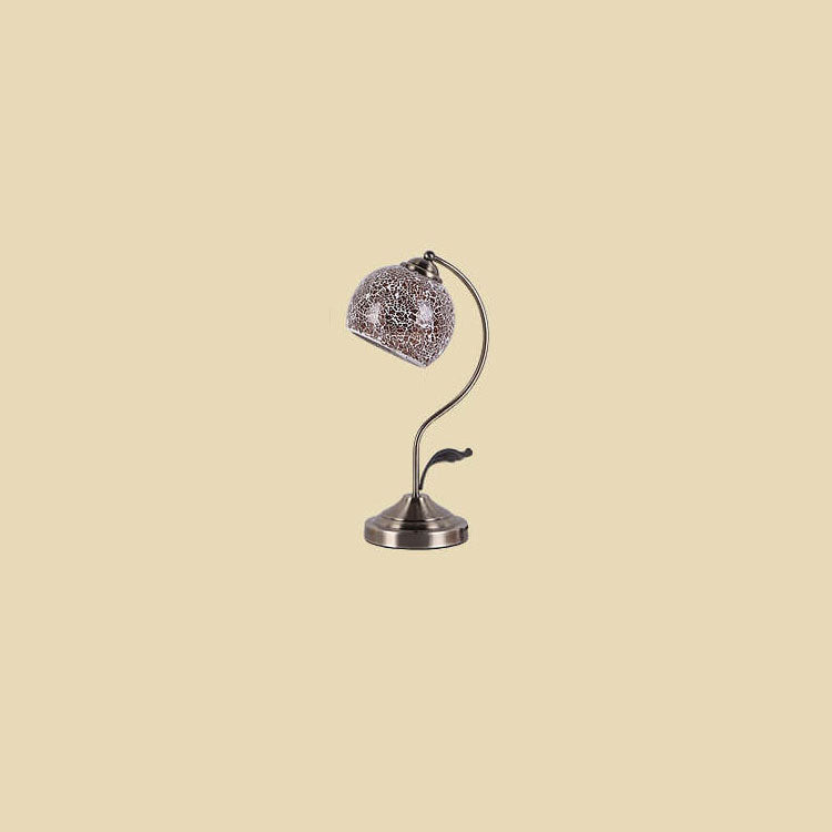 European Vintage Tiffany Round Head Glass Hardware 1-Light Table Lamp