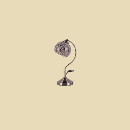 European Vintage Tiffany Round Head Glass Hardware 1-Light Table Lamp