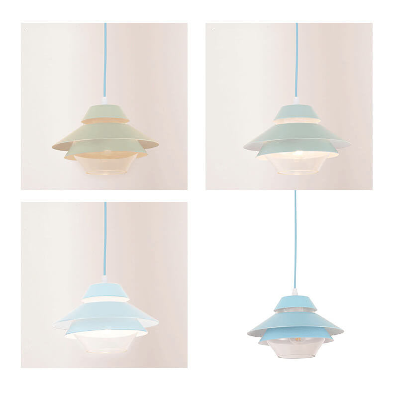 Modern Minimalist Flying Saucer Macaron 1-Light Pendant Light