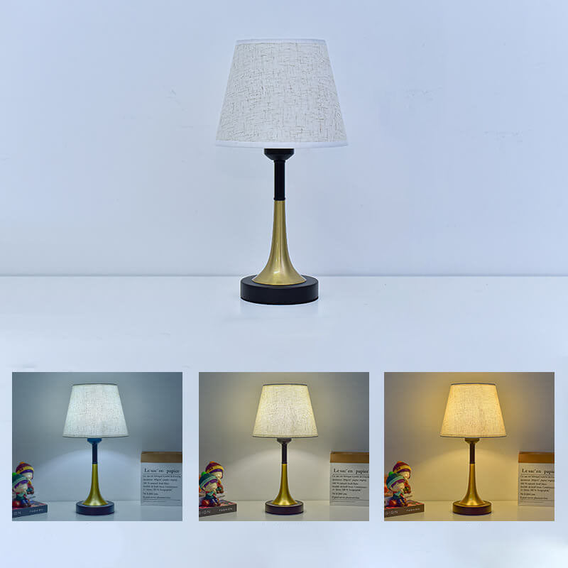 European Retro Metal Fabric USB Remote Control LED Table Lamp