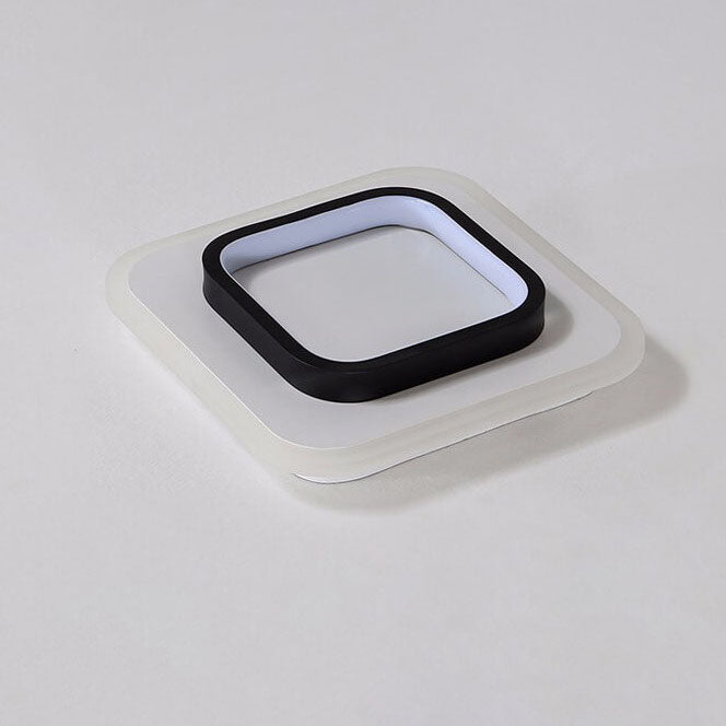 Modern Round Square Black White Iron Acrylic LED Flush Mount Light