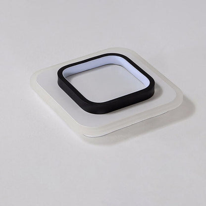 Modern Round Square Black White Iron Acrylic LED Flush Mount Light