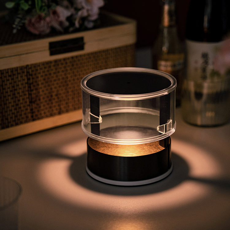Modern Simplicity PMMA PC Stainless Steel Aluminum Cylinder LED Table Lamp For Bedside