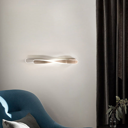مصباح حائط LED طويل من الألومنيوم والسيليكون بتصميم حلزوني عصري بسيط لغرفة المعيشة 
