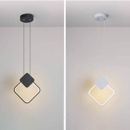 مصباح LED دائري هندسي من الحديد بتصميم بسيط وعصري لغرفة النوم 