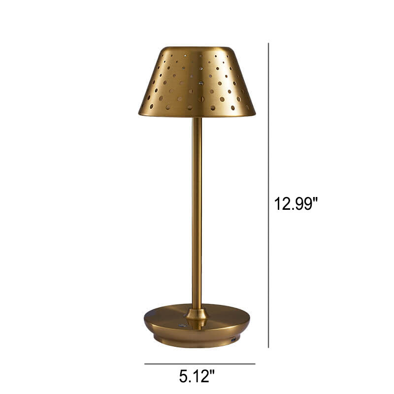 Modern Minimalist Perforated Wrought Iron USB Power-on LED Table Lamp
