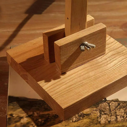 Industrial Vintage Solid Wood Cone Long Arm 1-Light Table Lamp