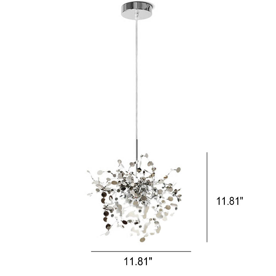 Contemporary Nordic Creative Art Stainless Steel 3-Light Chandelier For Living Room