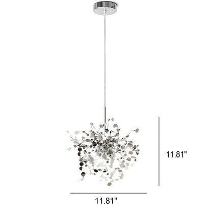 Contemporary Nordic Creative Art Stainless Steel 3-Light Chandelier For Living Room