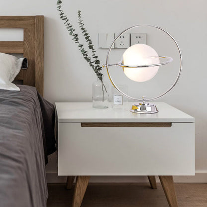 Nordic Vintage Planet Glass Iron 1-Light Table Lamp