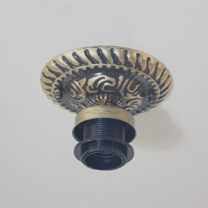 Vintage Tiffany Fruit Stained Glass 1-Light Semi-Flush Mount Ceiling Light