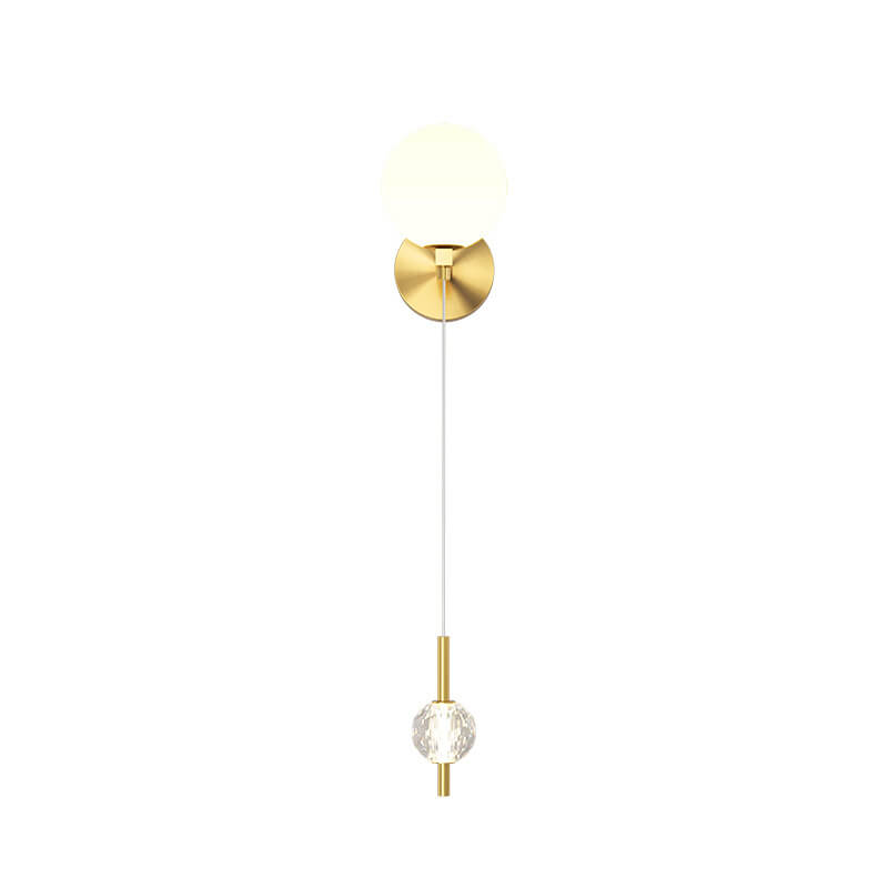 Modern Minimalist Copper Crystal 1-Light Wall Sconce Lamp