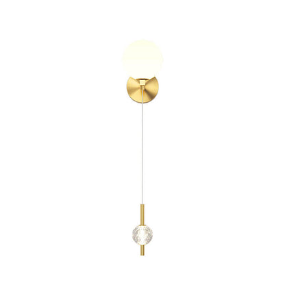 Modern Minimalist Copper Crystal 1-Light Wall Sconce Lamp
