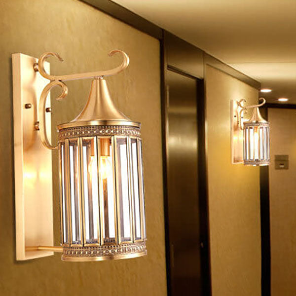Contemporary Luxury Copper Glass Tubular Shade 1/3-Light Wall Sconce Lamp For Living Room