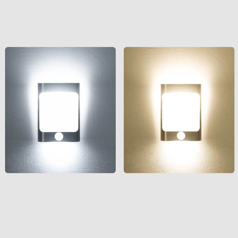 مصباح حائط LED عصري مستطيل الشكل من الألومنيوم قابل لإعادة الشحن عبر USB 