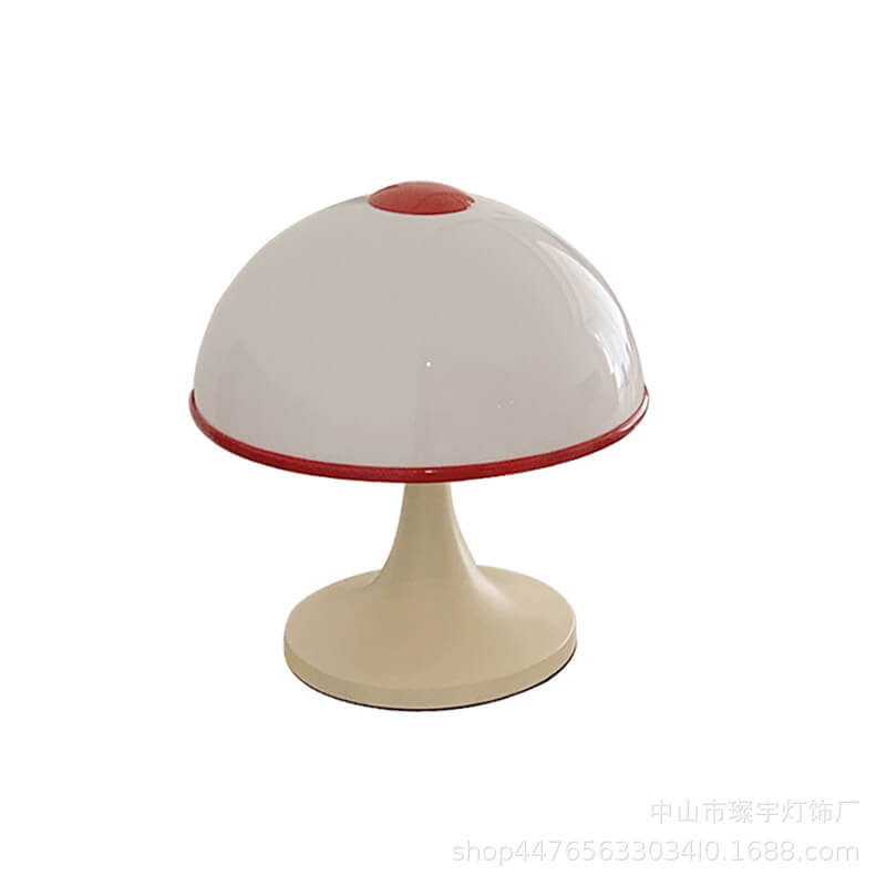 Modern Cream Mushroom Metal 1-Light Table Lamp