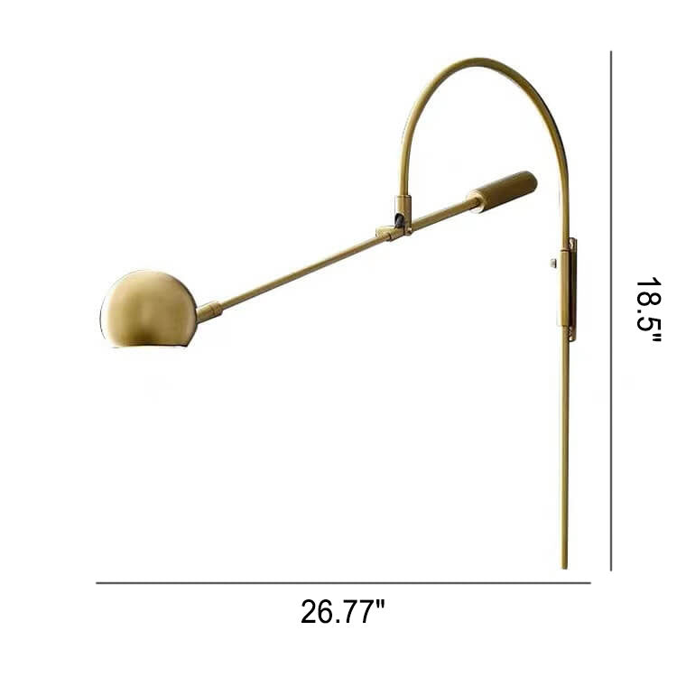 Nordic Minimalist Iron Rotatable Curved Arm 1-Light Wall Sconce Lamp