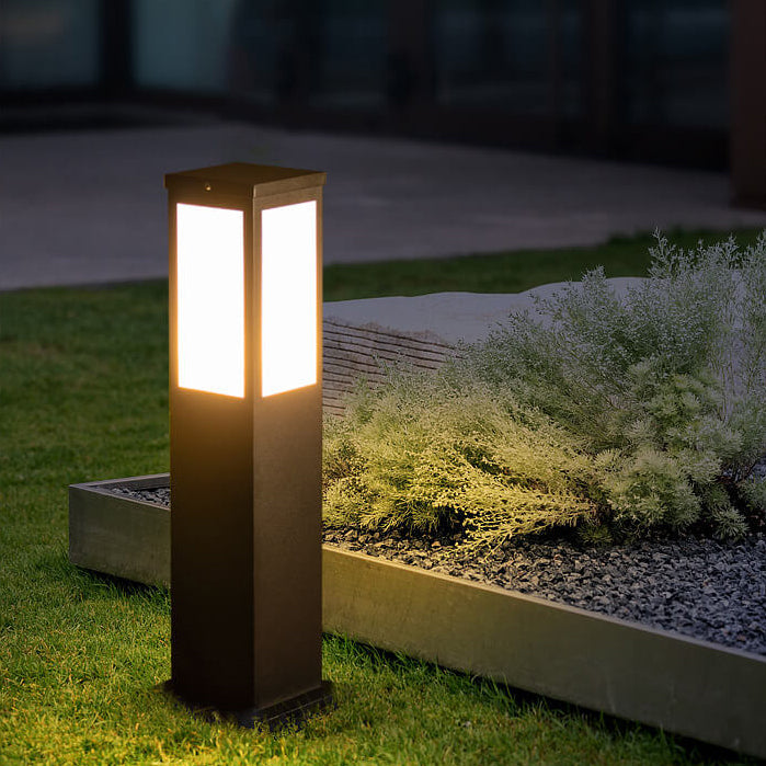 Modern Solar Lawn Square Column Outdoor Waterproof Path Lamp