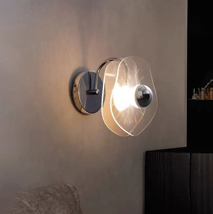 Contemporary Nordic Acrylic Flower Shade Hardware LED Wall Sconce Lamp For Bedroom