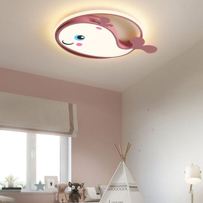 Cartoon Creative Dolphin Circle LED Kids Flush Mount Ceiling Light