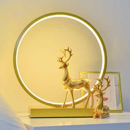 Nordic Creative Circle Deer USB LED Night Light Table Lamp