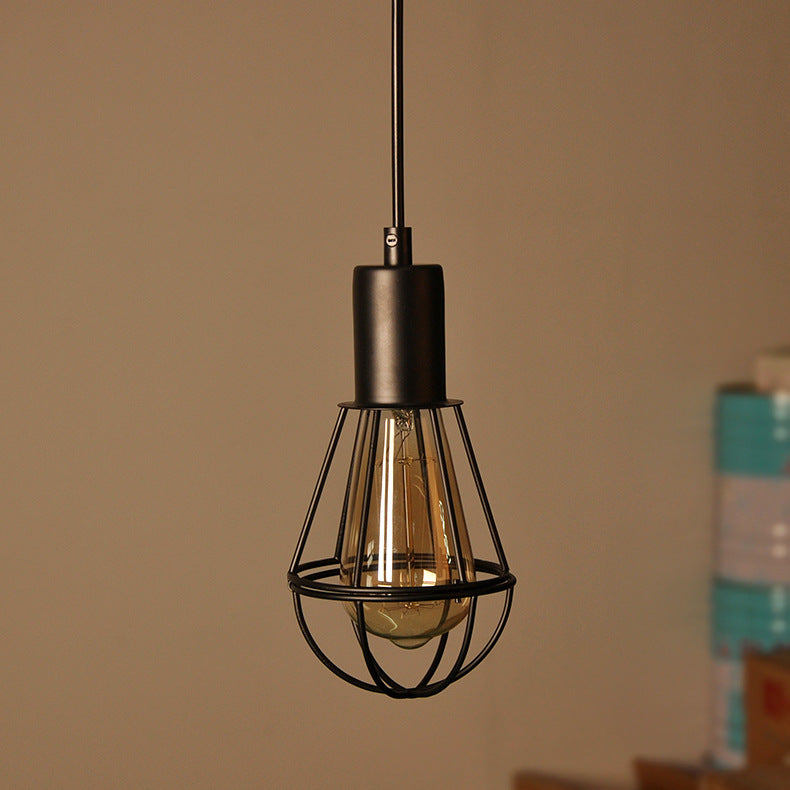 Industrial Vintage Birdcage Iron 1-Light Pendant Light