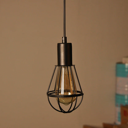 Industrial Vintage Birdcage Iron 1-Light Pendant Light