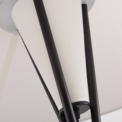 Contemporary Simplicity Semi-tapered Fabric Shade Iron Tripod 1-Light Standing Floor Lamp For Study