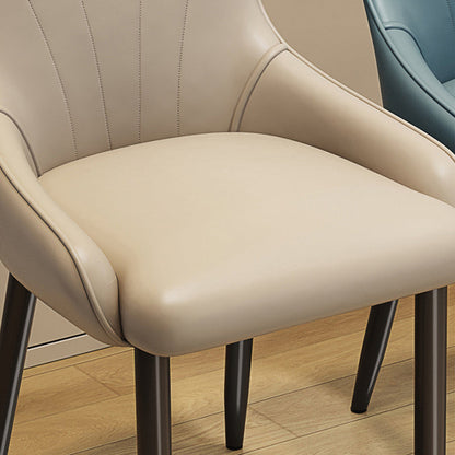 Contemporary Scandinavian PU Leather Carbon Steel Sponge Latex Square Dining Chair Backrest For Dining Room