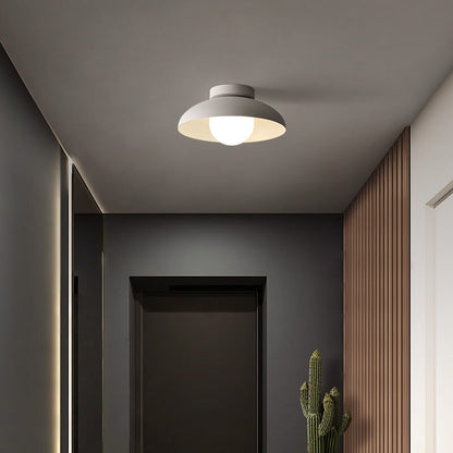 Japanese Wabi-sabi Iron Glass 1-Light Semi-Flush Mount Light