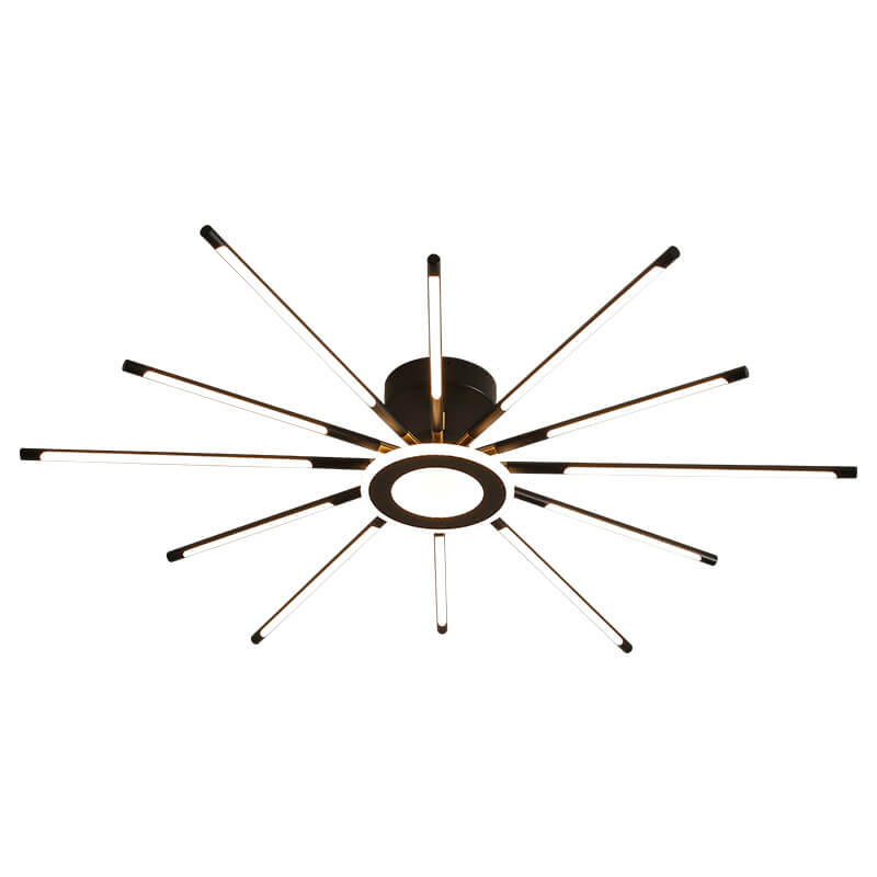 Modern Creative Strip Fireworks LED Semi- Flush Mount Ceiling Light