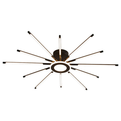 Modern Creative Strip Fireworks LED Semi- Flush Mount Ceiling Light