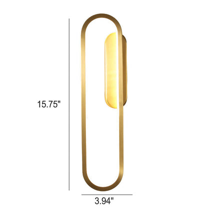 Industrial All Copper Simple Oval Design LED Wall Sconce Lamp