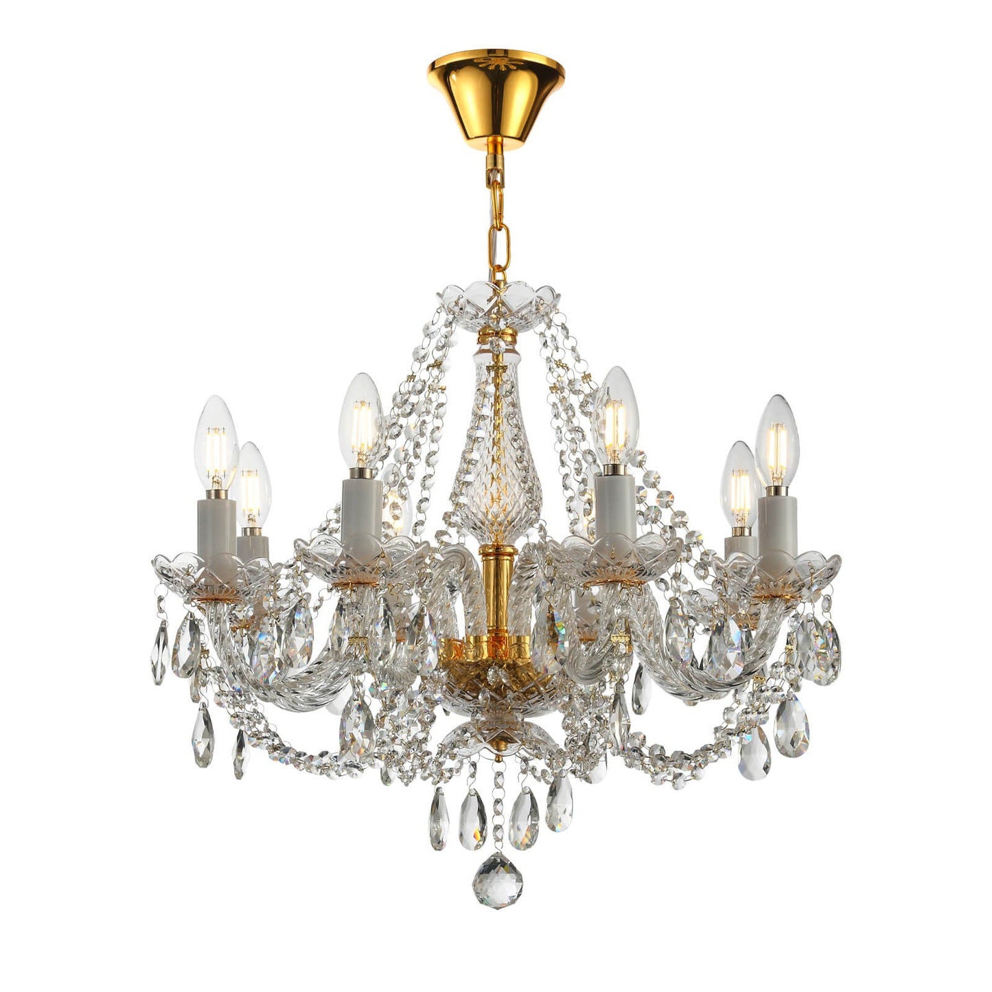 Modern European Style Crystal Pendant 8-Light Chandelier