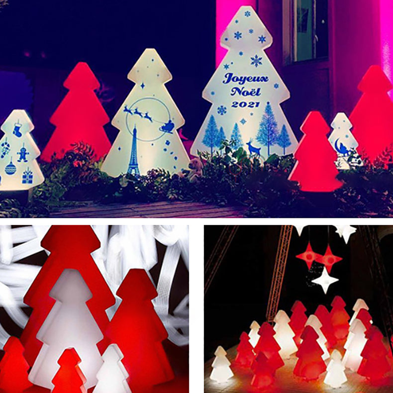 Modern Art Deco Waterproof Solar Rechargeable PE Christmas Tree LED RGB Landscape Lighting Outdoor Light For Garden
