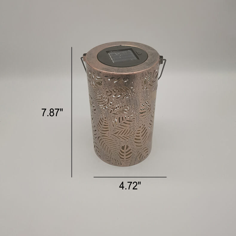 Solar Retro Iron Cylinder Outdoor LED Decorative Light