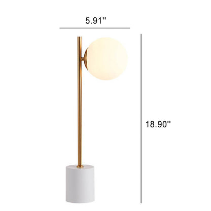 Nordic Minimalist Frosted Glass Ball Marble Base 1-Light Table Lamp