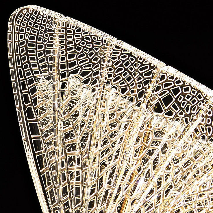 Modern Luxury Acrylic Butterfly Zinc Alloy Iron Frame LED Pendant Light For Bedroom