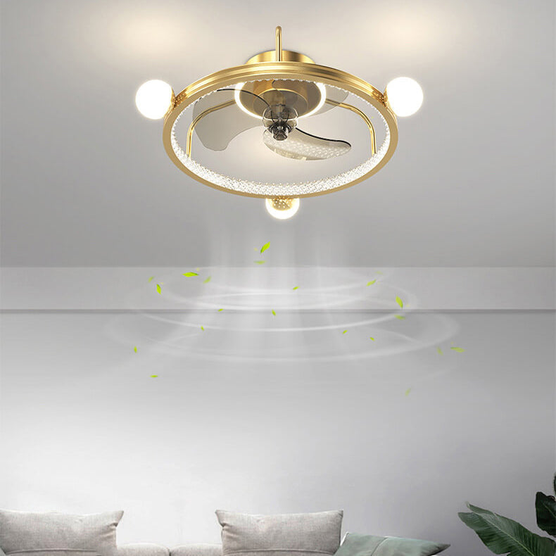 مروحة سقف LED بتصميم دائري فاخر على شكل نجمة كاملة مع إضاءة حديثة 