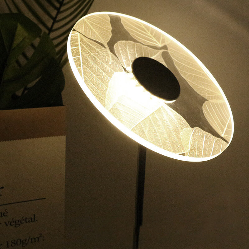 Modern Acrylic Creative Leaf Pattern Design LED Ambient Night Light Table Lamp