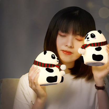 Childlike Cartoon Mini Panda Silicone LED Night Light Table Lamp
