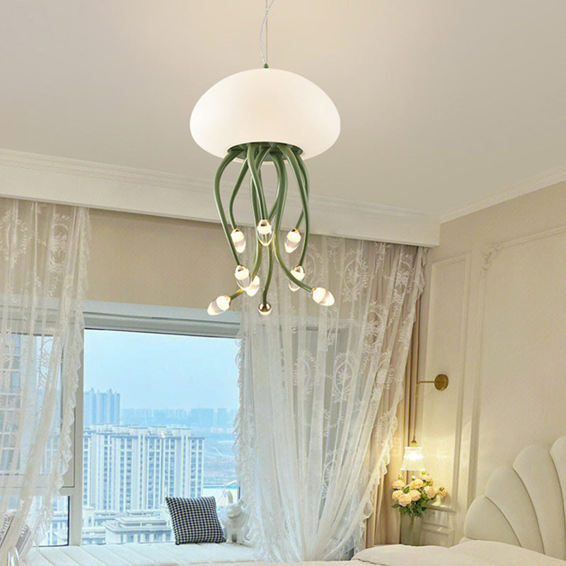 ثريات LED حديدية أكريليكية معاصرة على شكل قنديل البحر لغرفة النوم 