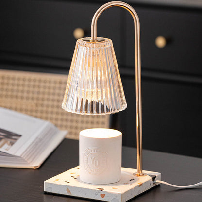 Minimalist Terrazzo Glass Shade 1-Light Melting Wax Table Lamp