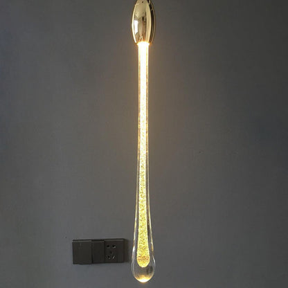 Contemporary Scandinavian Water Drops Hardware Glass LED Pendant Light For Bedroom