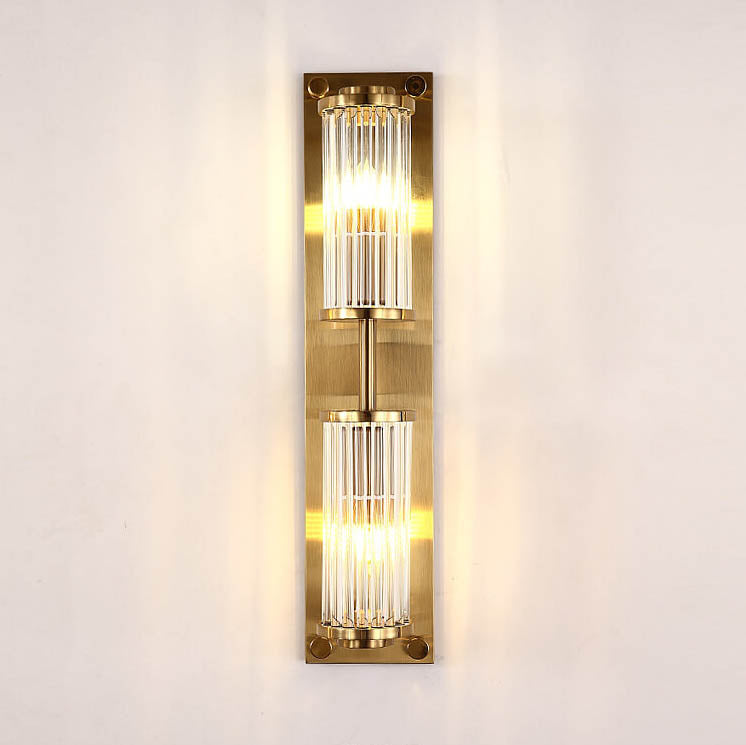 Modern Creative Light Luxury Crystal Strip Square 2-Light Wall Sconce Lamp